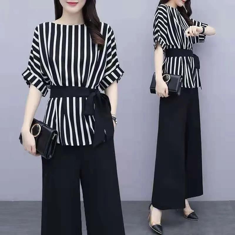 Single/Set 2025 New Summer Casual Women's Large Size Slimming Look and Age-Reducing Two-Piece Sports Leggings