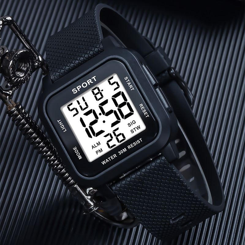 Reloj electrónico cuadrado al aire libre de los hombres luminoso simple hombres y mujeres deportes alarma multifunción reloj electrónico fábrica al por mayor