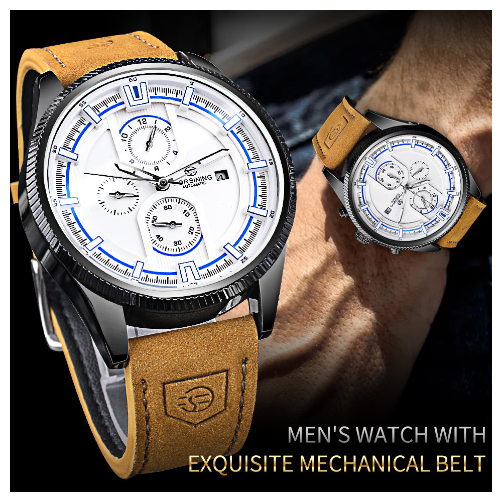 Forsining Automatic Mechanical Men's Watch Stainless Steel Case_voghion.com