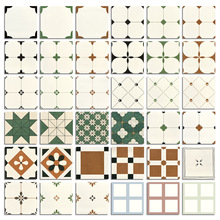 法式复古小花砖400x400厨房卫生间墙砖阳台防滑地砖浴室厕所瓷砖