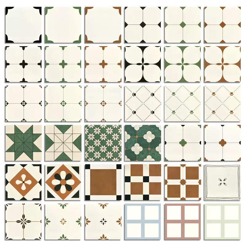 法式复古小花砖400x400厨房卫生间墙砖阳台防滑地砖浴室厕所瓷砖