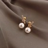 Silver needle, retro elegant universal earrings from pearl, silver 925 sample, french style, flowered, internet celebrity