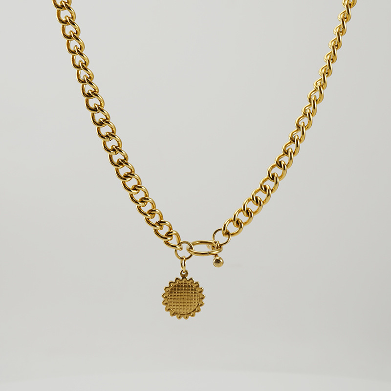 Fashion Sunflower Stainless Steel Bracelets Necklace