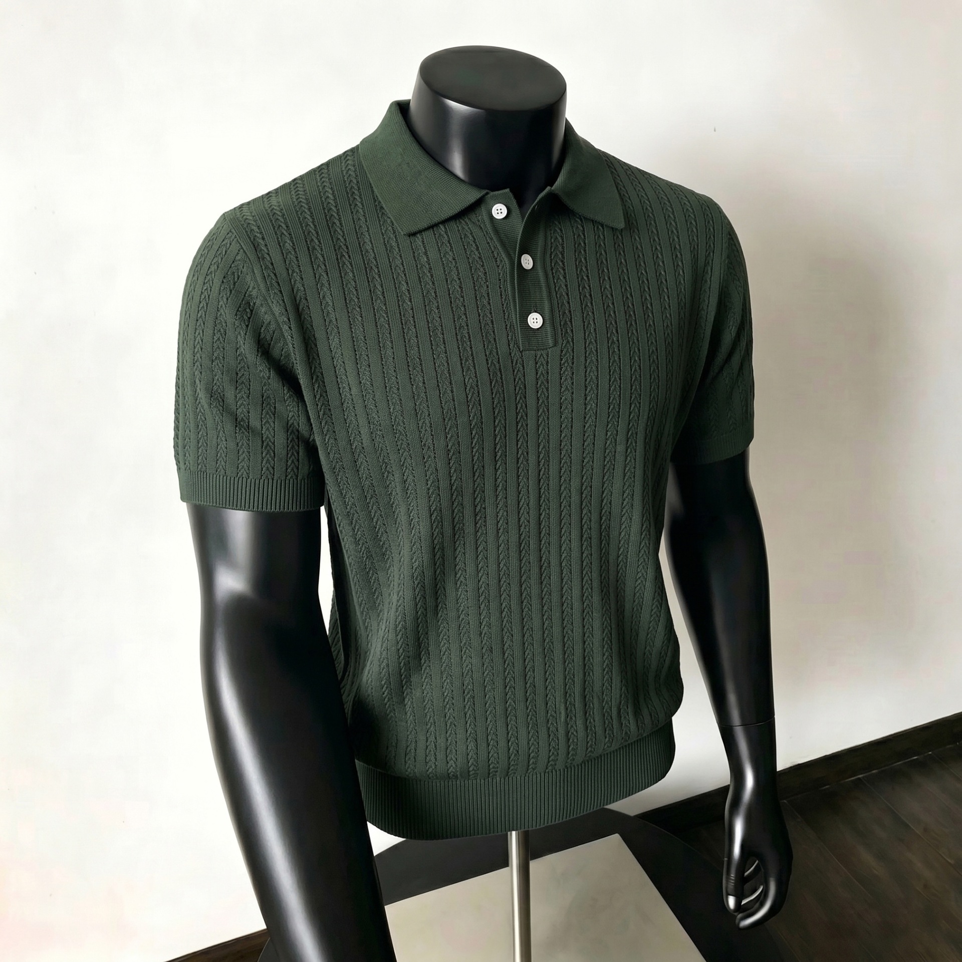 Polo camiseta de punto camiseta de manga corta camiseta de hombre con solapa viejo estilo de negocios texturas de hielo verano fábrica transfronteriza al por mayor