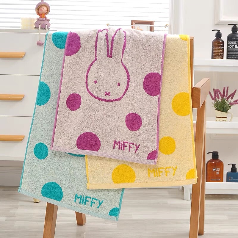 Gold Towel Pure Cotton Genuine Cartoon Miffy Pattern Adult and Kidsren Category a Pure Cotton Soft and Absorbent 01Fa0043A