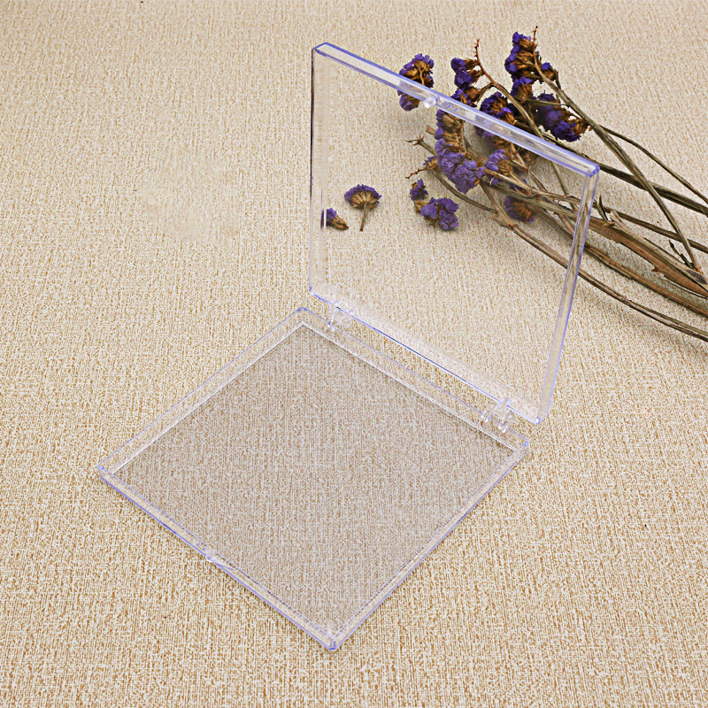 正方形翻盖透明盒包装盒水晶盒首饰盒徽章盒饰品盒卡片盒礼品盒