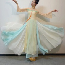 古典舞舞蹈服装女纱衣练功服中国舞表演服演出服连体裙大摆裙