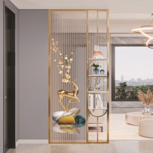 客厅长虹钢化玻璃隔断艺术画格栅屏风轻奢现代简约进门入户玄关