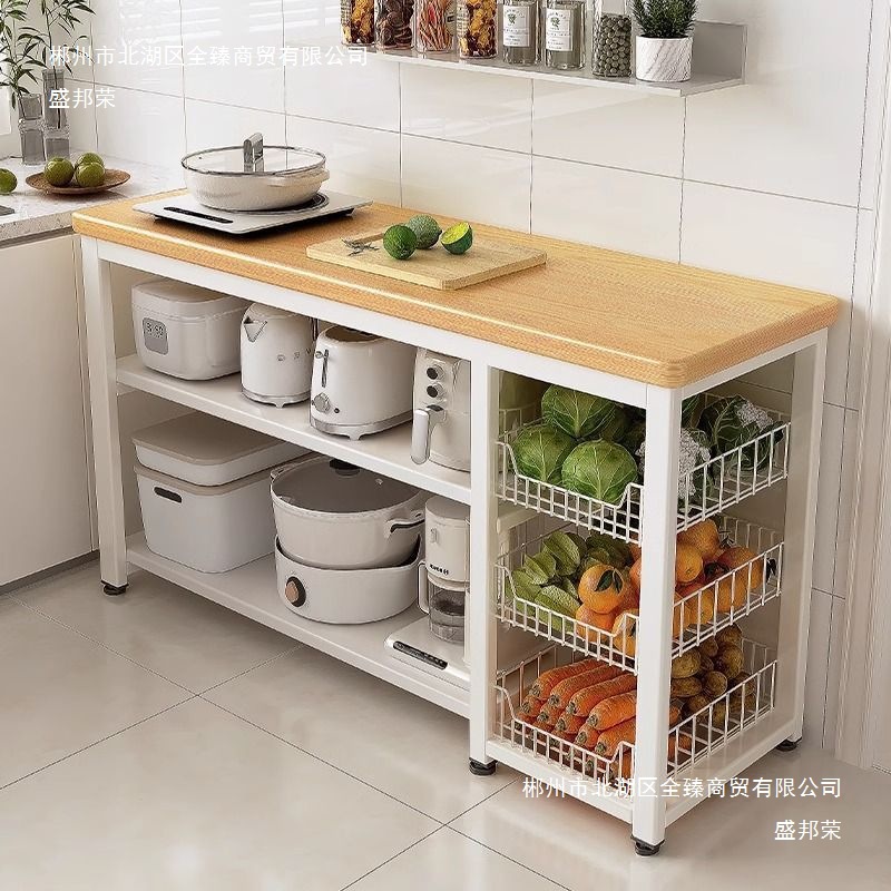 Cabinet Sideboard Storage Rack Multi-Functional Vegetable Basket Vegetable Cutting Workbench Storage Rack with Door Side Cabinet Multi-Layer Table