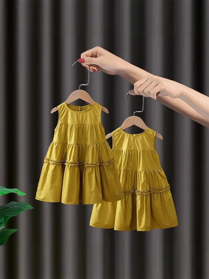 Summer solid color dress sleevless