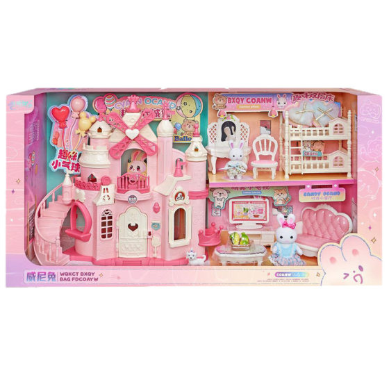 Play House Yasni Bedroom Winnie Rabbit Toy Play House Children's Warm Bunk Bed Gabe Doll House