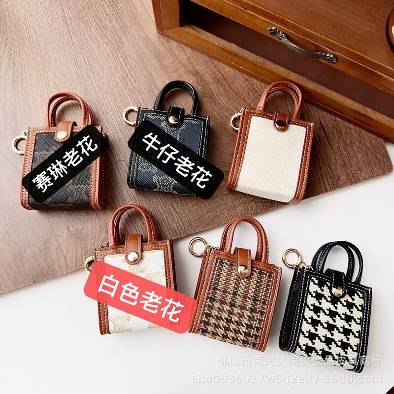 Fashionable Crossbody Strap Earphone Case AirPods Protective Cover 3Rd Generation Wireless Bluetooth Earphone Shell Leather Coin Purse Suitable for Use