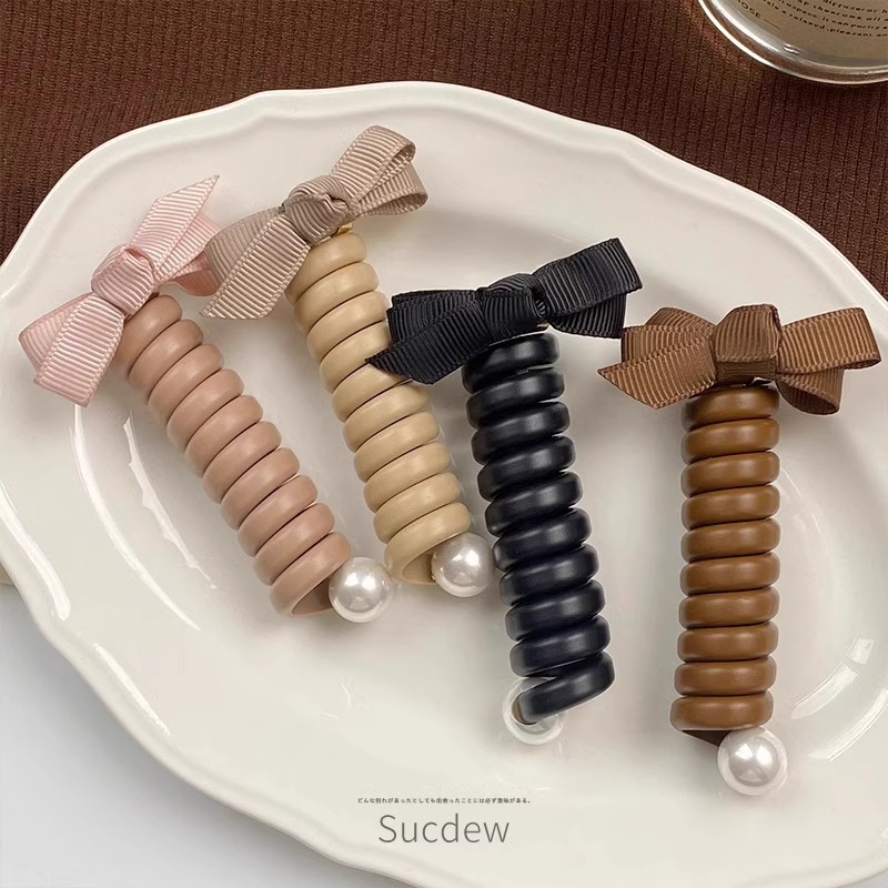 arco japonés línea telefónica anillo de cabello alta cuerda de cabello elástica cuerda de cabello de cola de caballo alta sensación baja trenzada artefacto de cabello tocado