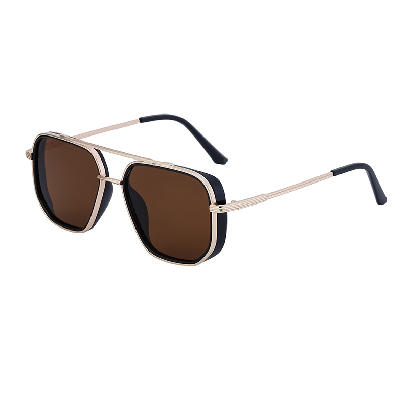 2024 Nieuwe modetrend Casual veelzijdige Europese en Amerikaanse punkstijl zonnebril voor heren Retro Box-zonnebril voor heren_voghion.com