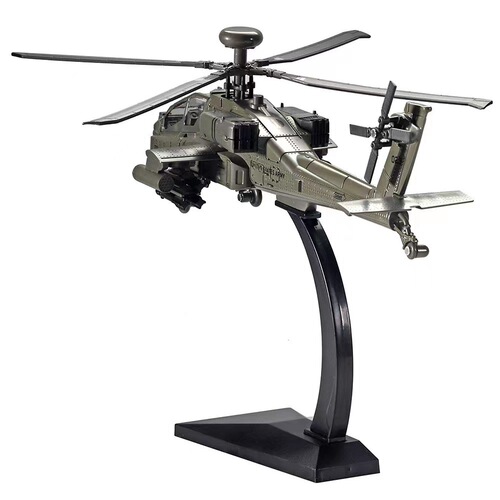 Huayi Apache Armed Helicopter Simulation Alloy Military Boy Sound and Light Toy Model Collectible Display