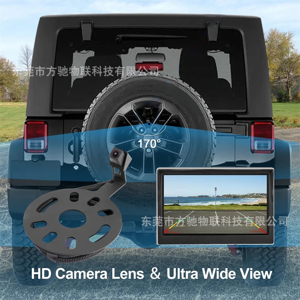 Suitable for the American Jeep Wrangler, this high-definition rearview waterproof night vision car backup tire camera