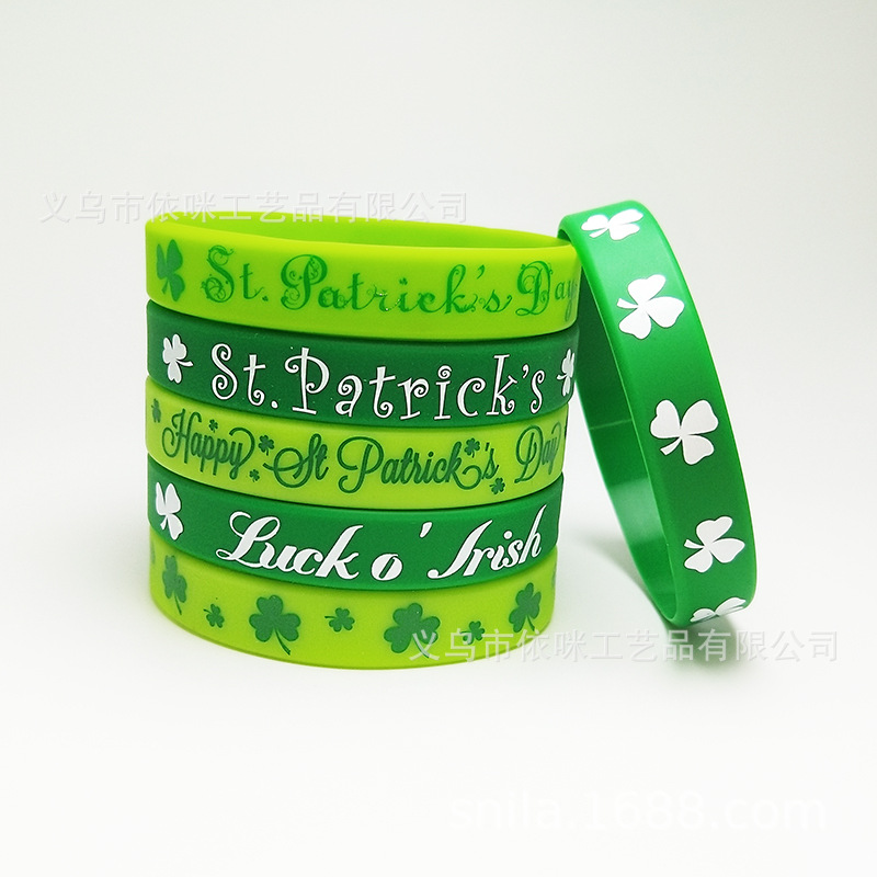 Collar de San Patricio Collar de día de Irlanda Cadena de cuentas de trébol Festival Carnaval Fiesta Cadena de cuentas Exclusivo transfronterizo