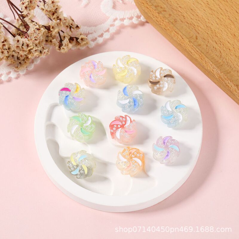 Qingdao Fuguang Korean Glue Handmade Beaded Fire Wheel Through-Hole DIY Accessories Mobile Phone Chain Keychain Chain Manufacturer Wholesale