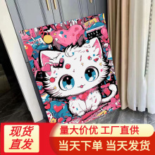 多巴胺猫咪数字油画diy治愈系卡通手工绘涂填充色丙烯装饰油彩画