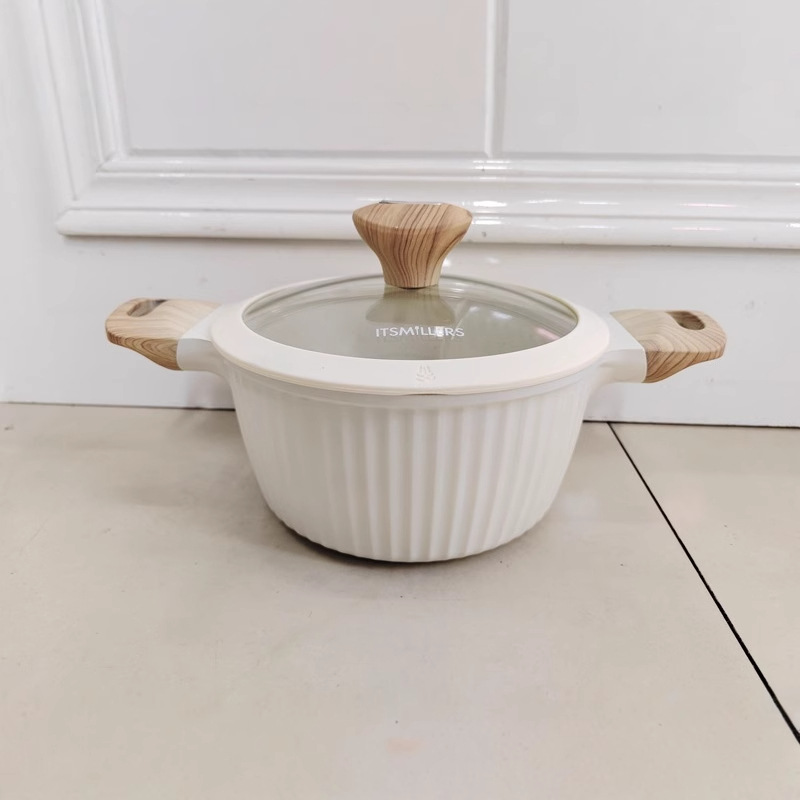 10pcs cookware set 10 juego de mármol antiadherente olla de aluminio fundido a presión de piedra médica olla de aluminio