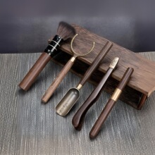 茶道六君子套装功夫茶具配件大全茶夹茶刷茶匙茶针茶水刮泡茶工具