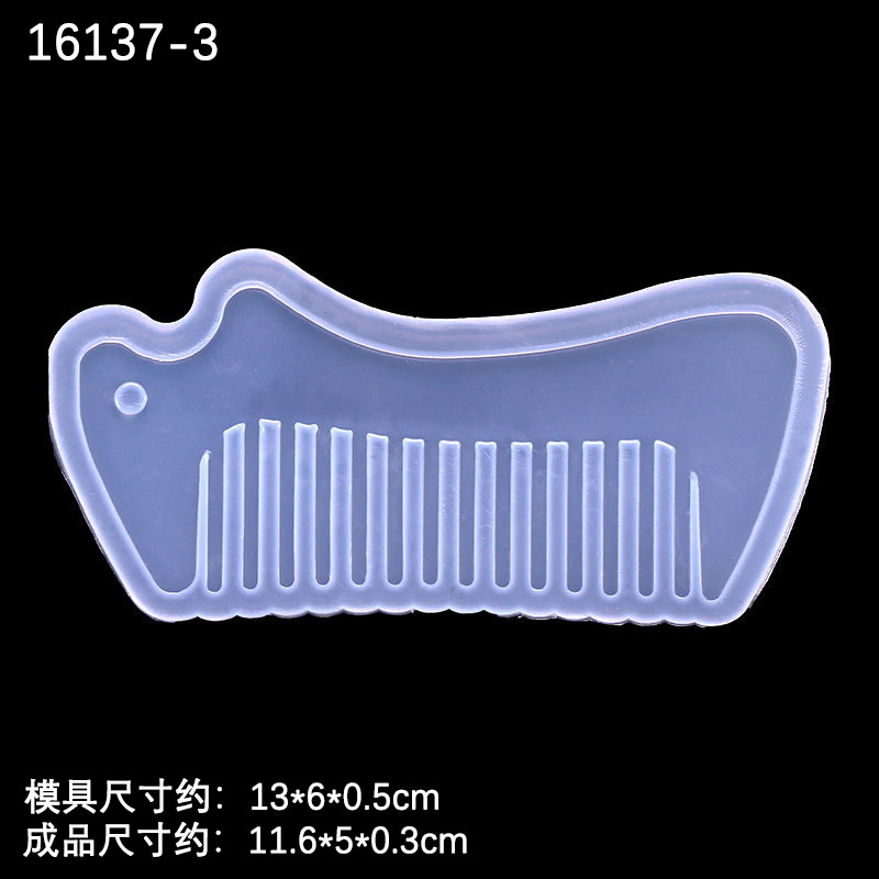 Espejo peine cristal epoxi resina hecha a mano molde de silicona lindo dibujos animados peine epoxi molde múltiple opcional