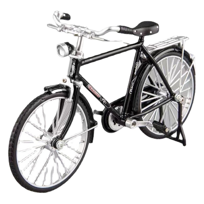 Simulación 28 barras de bicicleta antigua modelo de bicicleta de aleación de juguete de bicicleta retro de los años 80 pequeños adornos