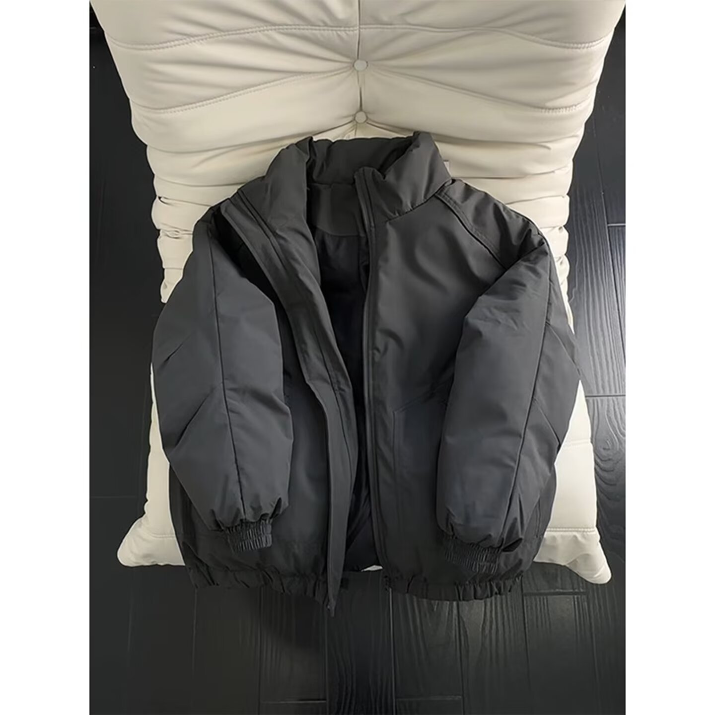 冬季新款纯色百搭棉衣男士日系简约复古保暖宽松潮流立领棉服外套