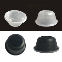圆形200ML毫升磨砂球碗透明黑色一次性PP塑料调料盒配菜蒜泥小盒