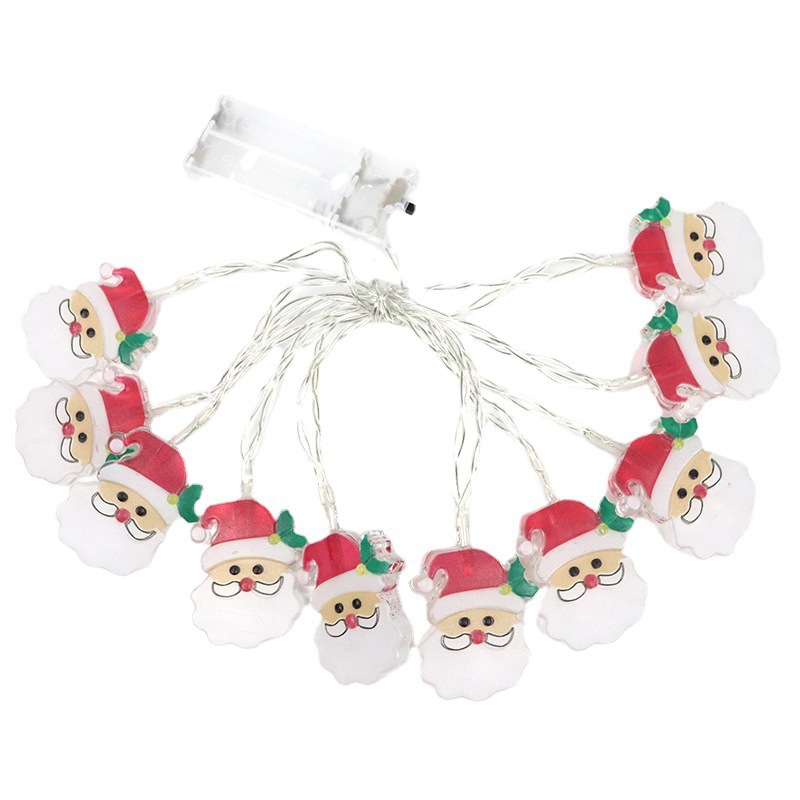 LED cadena de luz navideña Santa atmósfera navideña luces de color árbol de Navidad exterior impermeable luces decorativas atenuables