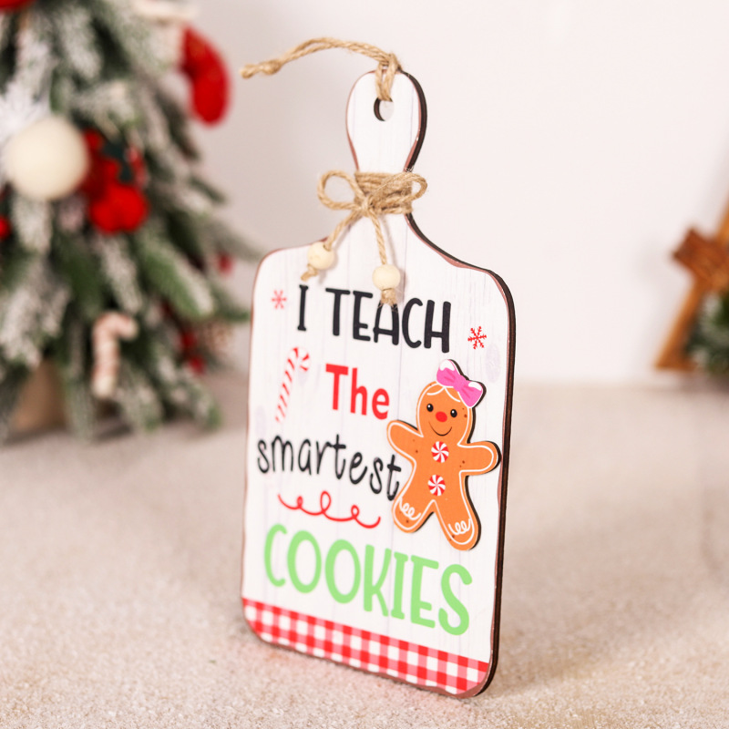 木製クリエイティブクリスマスジンジャーブレッドマン木製サインオーナメントクリスマスデコレーション木製ビスケットマンショップウェルカムペンダント|undefined