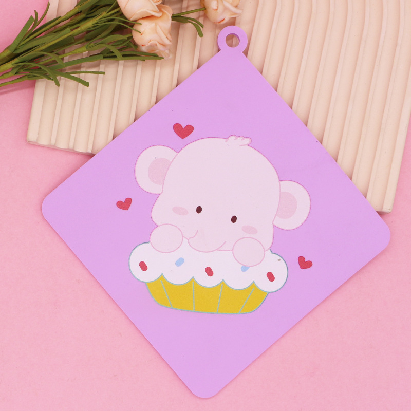 Posavasos de elefante morado cuadrado grande