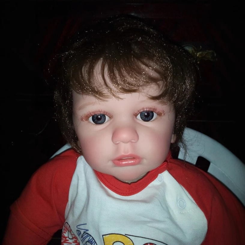 60cm niño muñeca tela cuerpo reborn muñeca exquisita pintado a mano 3D piel entrega de una pieza image 4