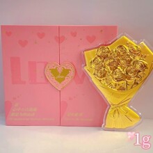 足金999手捧玫瑰花巧克力爱心礼盒七夕情人节纪念日生日惊喜礼物