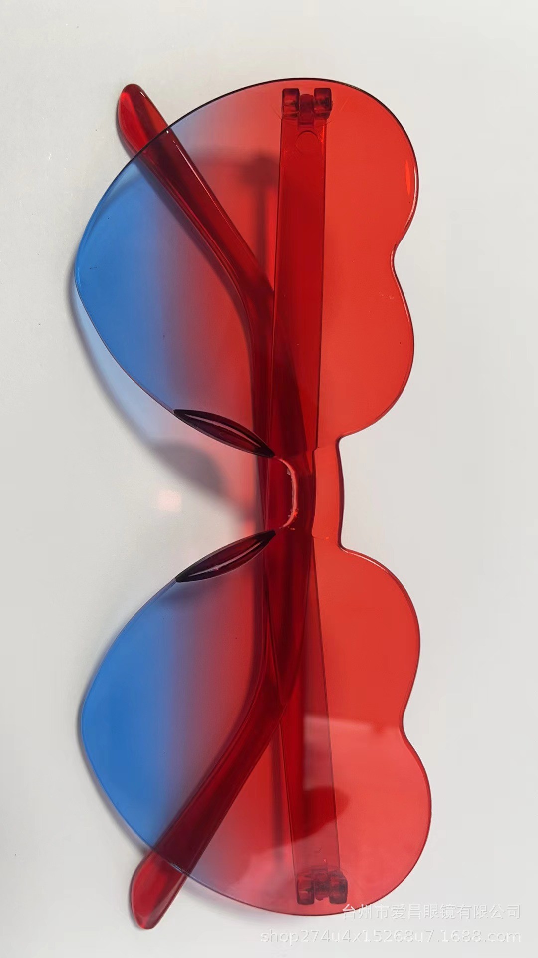 Red above and blue below