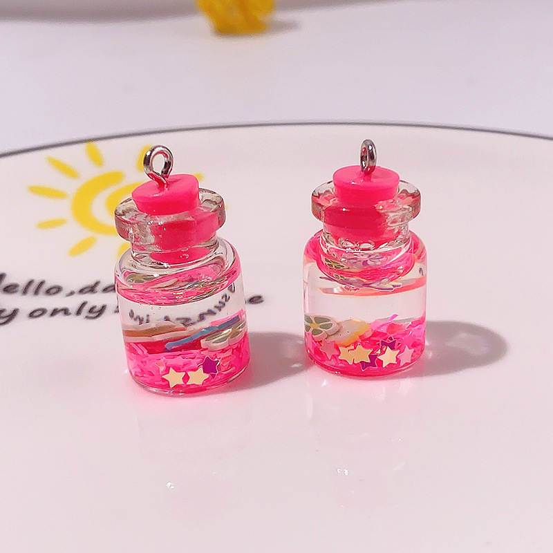 Nuevo acrílico polvo flash botella de deriva DIY accesorios botella de deriva creativa caja de teléfono móvil material de llavero aretes