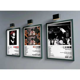 嘻哈说唱歌手爆火艺术海报厂家批发来图打印帆布画芯跨境电商虾皮