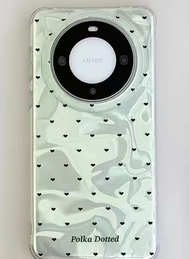 Ins fresca ondulación de agua pantalla completa pequeño amor para iPhone15/14ProMax funda para teléfono móvil 12 Apple 13 mujer