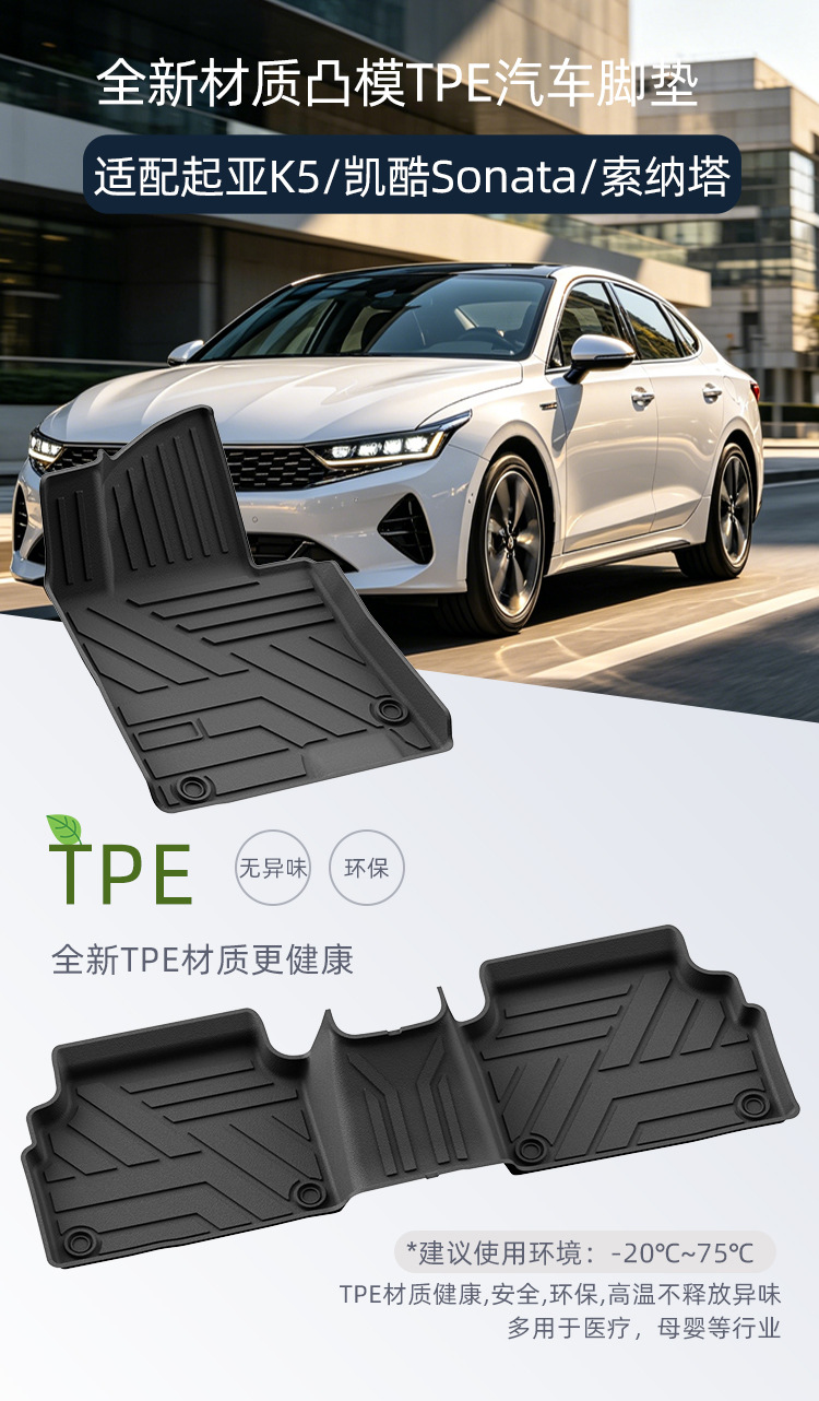 Suitable for 21-26 Kia K5/Modern Sonata TPE car floor mats and trunk mats wholesale