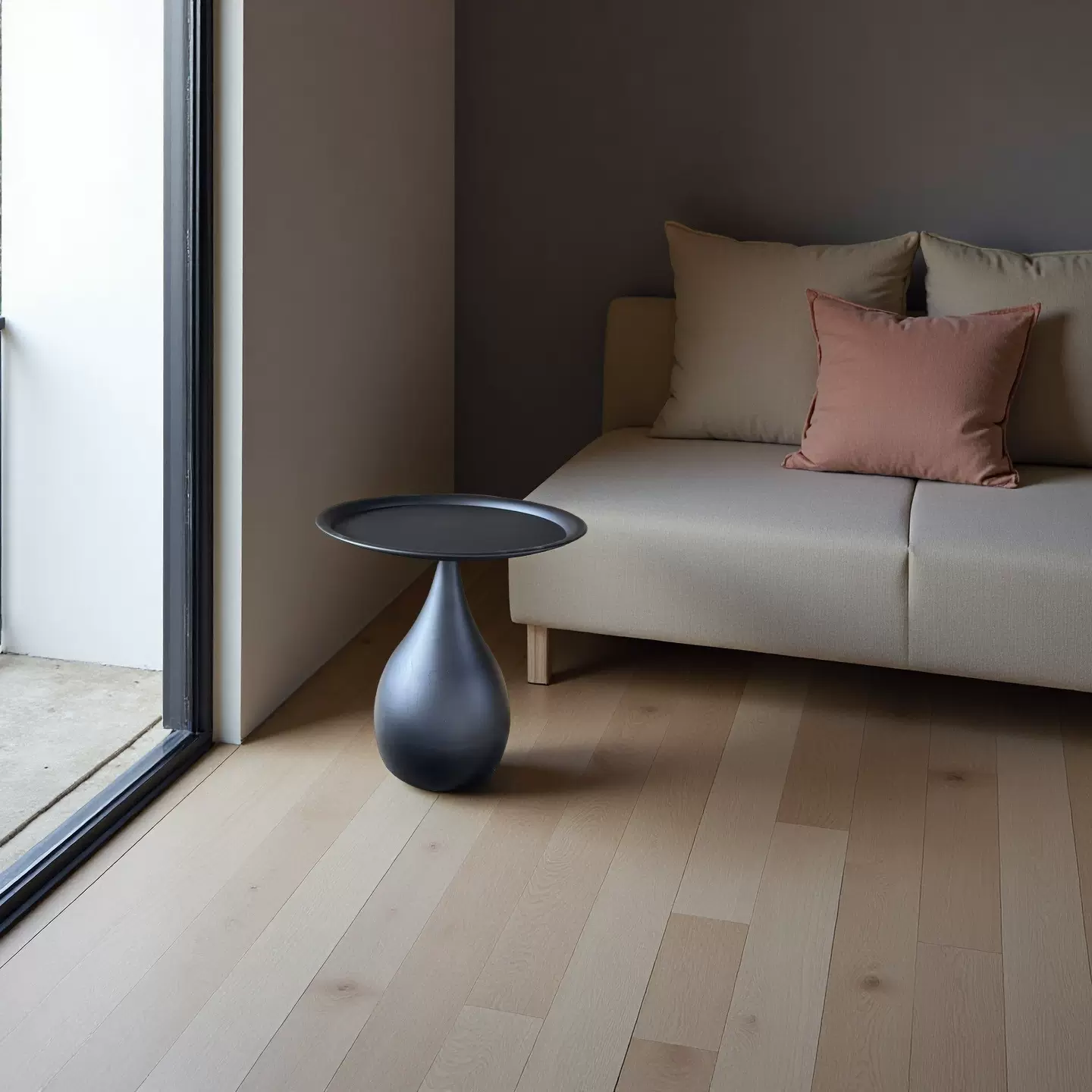 阳台铁艺茶几创意圆形小型床边桌子可移动沙发边几卧室迷你床头柜