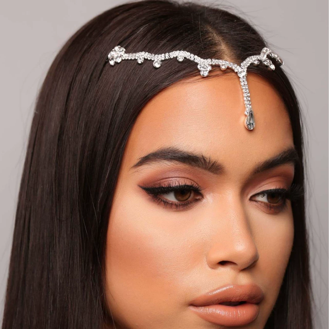 Подвеска в европейском и американском стиле с каплями воды, цепочка на лоб, банкетная вечеринка, женское вечернее платье, блестящие аксессуары