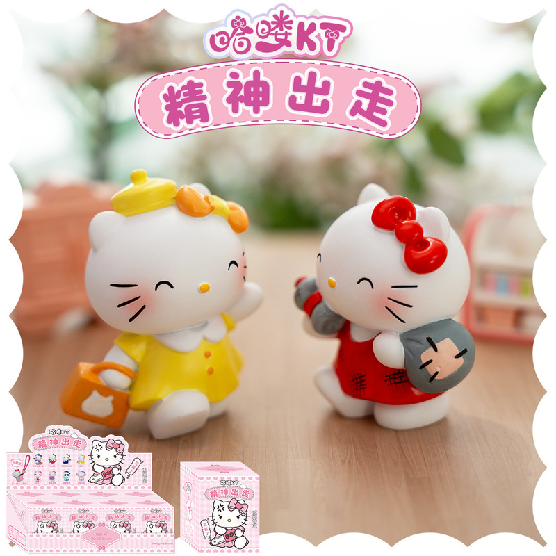 Douyin Xiaohongshuの人気モデル、スピリチュアルなハローキティハローキティブラインドボックス樹脂ドロップシッピング|undefined