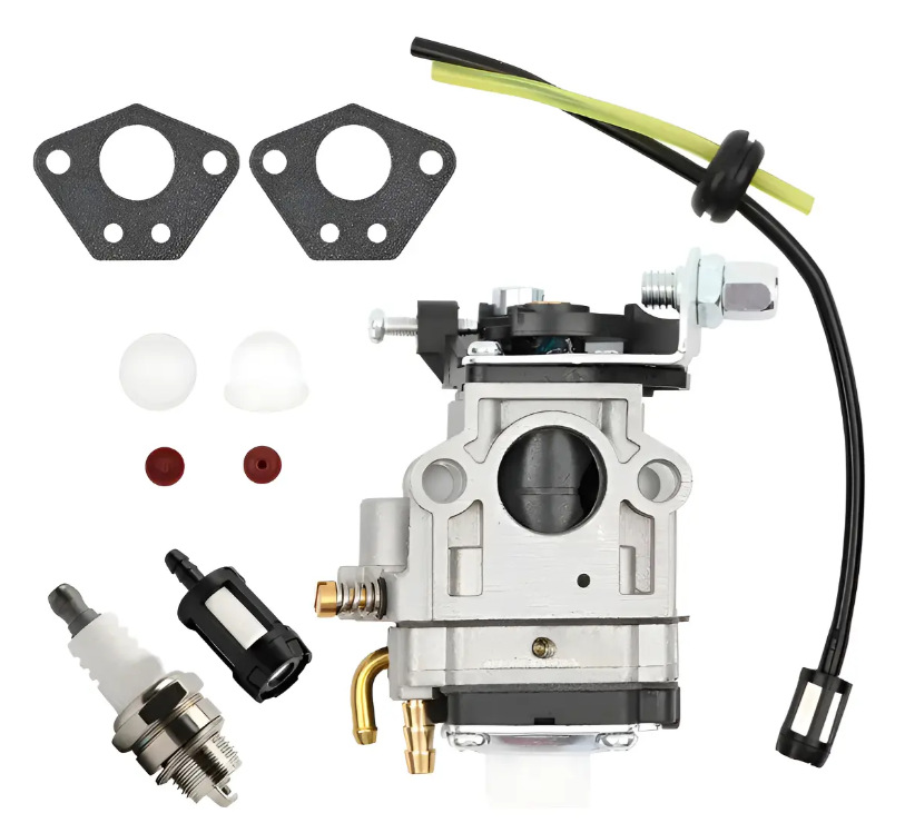 Kit de Piezas para Motor de Gasolina, Apto para Cortacéspedes de 52cc, 49cc, 43cc, Carburador, Depósito de Aceite, Tubo de Aceite, Junta de Papel