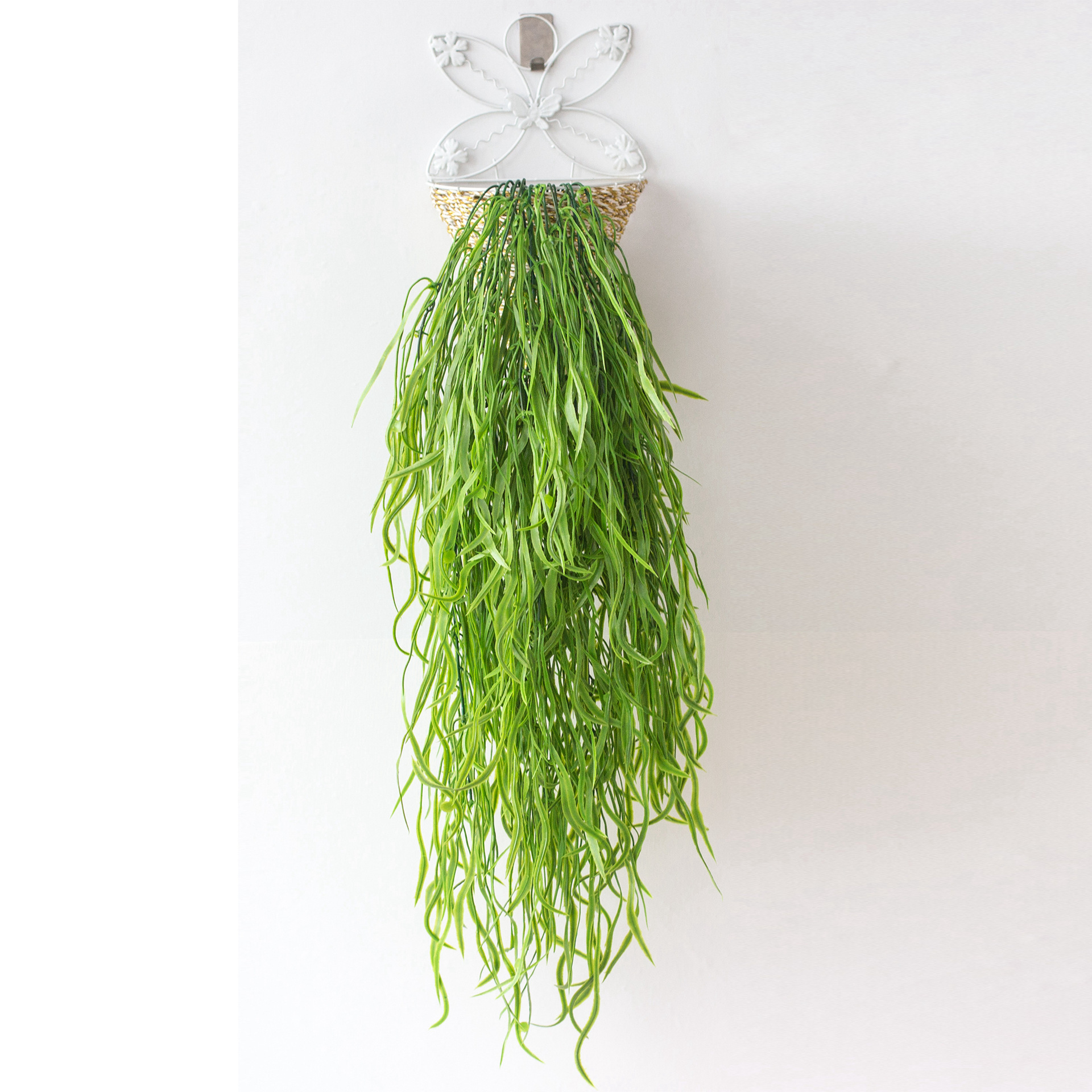 仿真69目海带藤条 家居拍摄布景 扁草壁挂塑料 植物墙配材