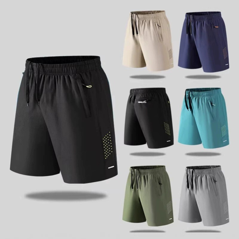 Cross-Border Summer Sports Shorts Men's Beach Shorts Quick-Drying Five-Point Shorts Large Size Elastic Running Fitness Training Swimming Shorts