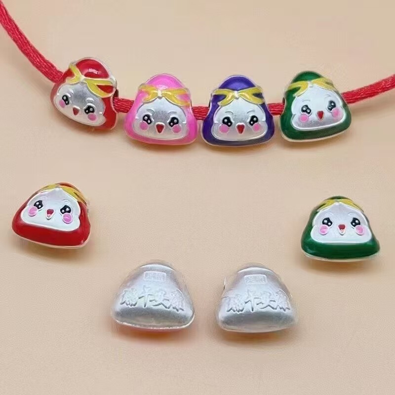 99 Pure Silver Rice Dumpling Red Rope Bracelet Ethnic Style Dragon Boat Festival Colorful Rope Hand-Woven Gift Wholesale 99 Pure Silver Rice Dumpling Red Rope Bracelet Ethnic Style Dragon Boat Festival Colorful Rope Hand-Woven Gift Wholesale
