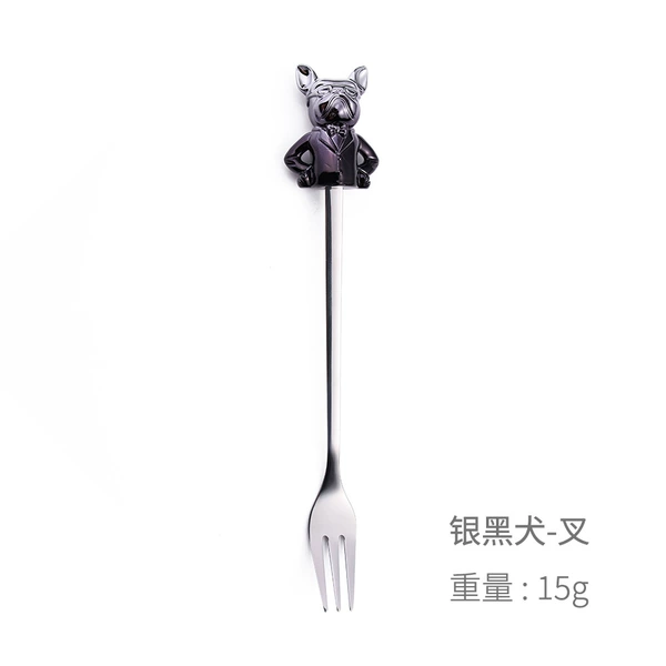Silver and black bulldog-silver fork