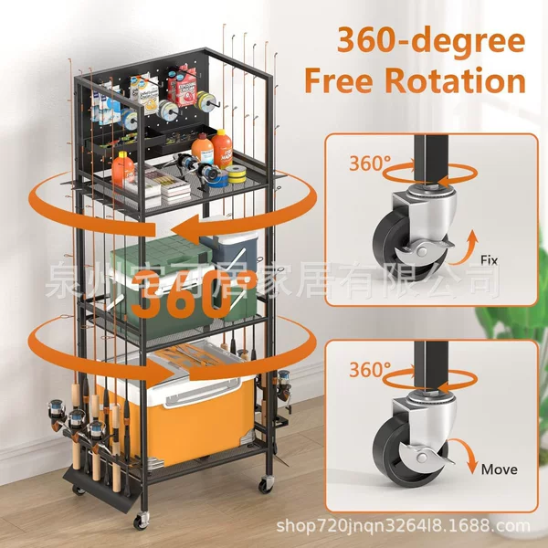 Popular Cross-Border Fishing Rod Storage Rack, Metal Storage Rack, Fishing Rod and Tackle Storage Rack