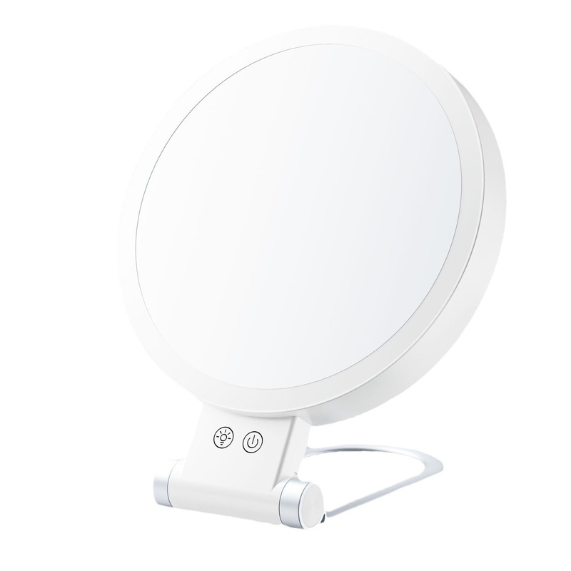 クロスボーダー爆型led化粧鏡両面ランプ付き1X/10X携帯旅行デスクトップ化粧鏡|undefined