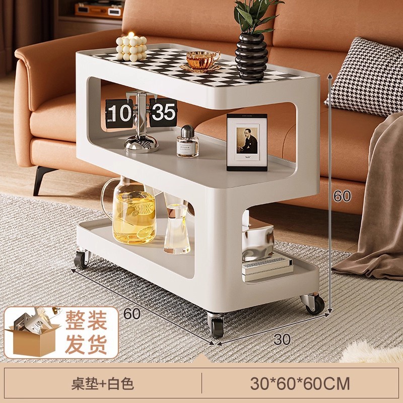 可移动边几茶几小推车现代轻奢铁艺沙发边柜卧室家用简约床头柜|undefined